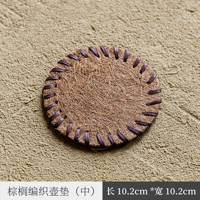 Coaster-10cm tejida Palma hecha a mano