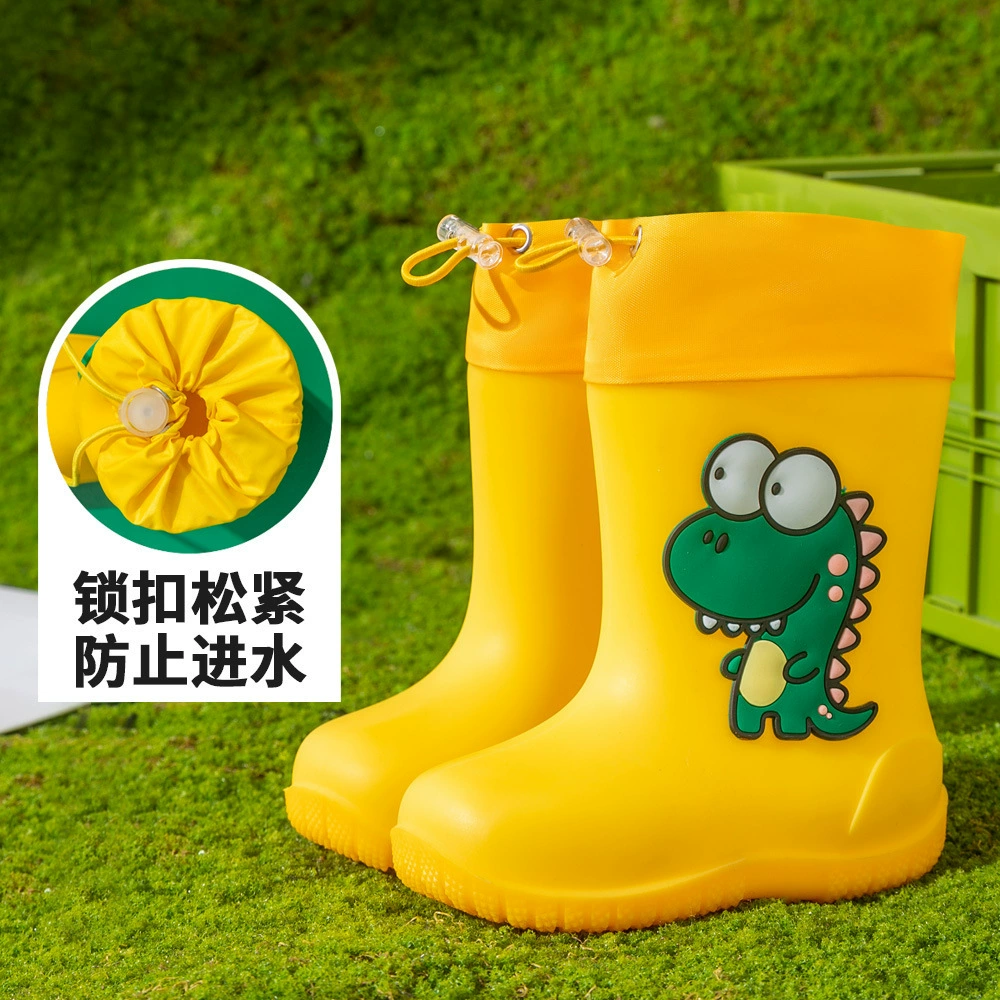 Детские дождевые сапоги 2-7 лет девочка начальной школы динозавр водная обувь детское нескользящая мультфильм дождевые сапоги мальчик