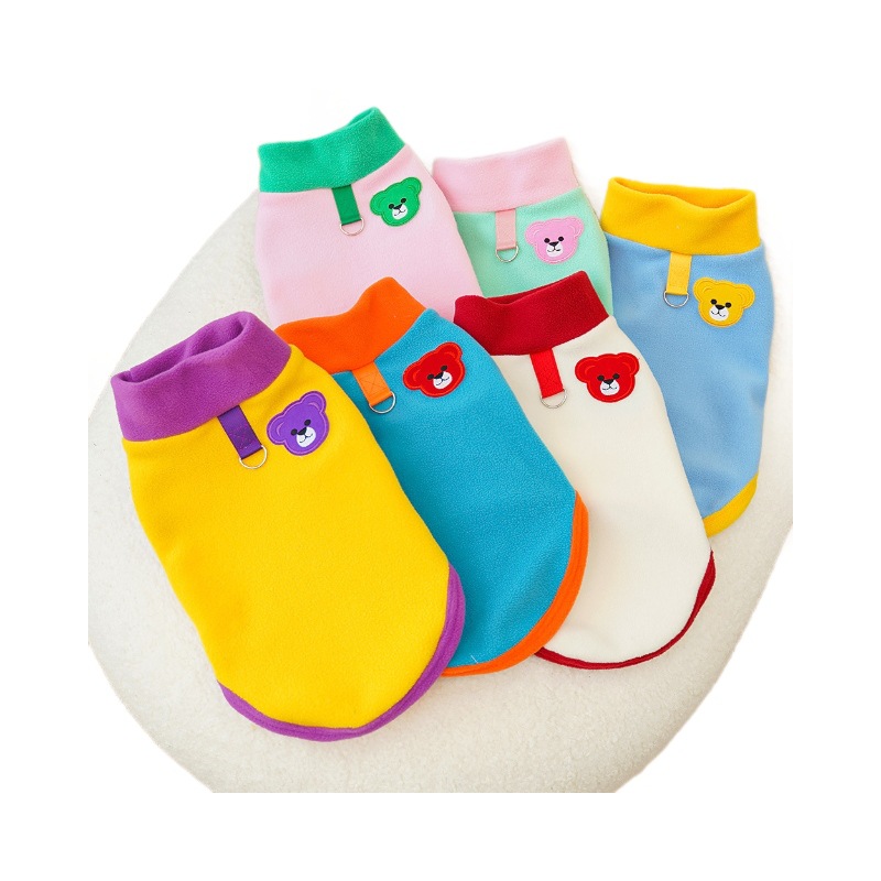 Ropa de perros de mascotas otoño y invierno, camiseta de grano agitado, camiseta de base de dopamina para gatos, ropa exterior para perros de tracción