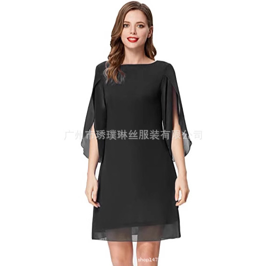 2024 Amazon European and American Foreign Trade Women's Loose Chiffon Dress Elegant Evening Dress, Suitable for Cocktail Parties 2024 Amazon European and American Foreign Trade Women's Loose Chiffon Dress Elegant Evening Dress, Suitable for Cocktail Parties