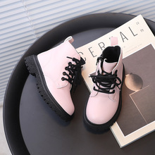 纯色童靴 儿童韩版低帮粉色马丁靴 外贸新款小女孩侧拉链男童短靴