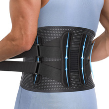 工厂亚马逊钢板护腰带透气网孔腰护腰双重加压男女运动护腰带