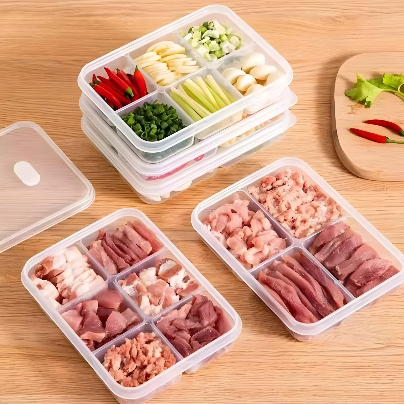 Household refrigerator crisper kitchen food frozen storage box with air holes fruit and vegetable frozen meat food packaging box 3