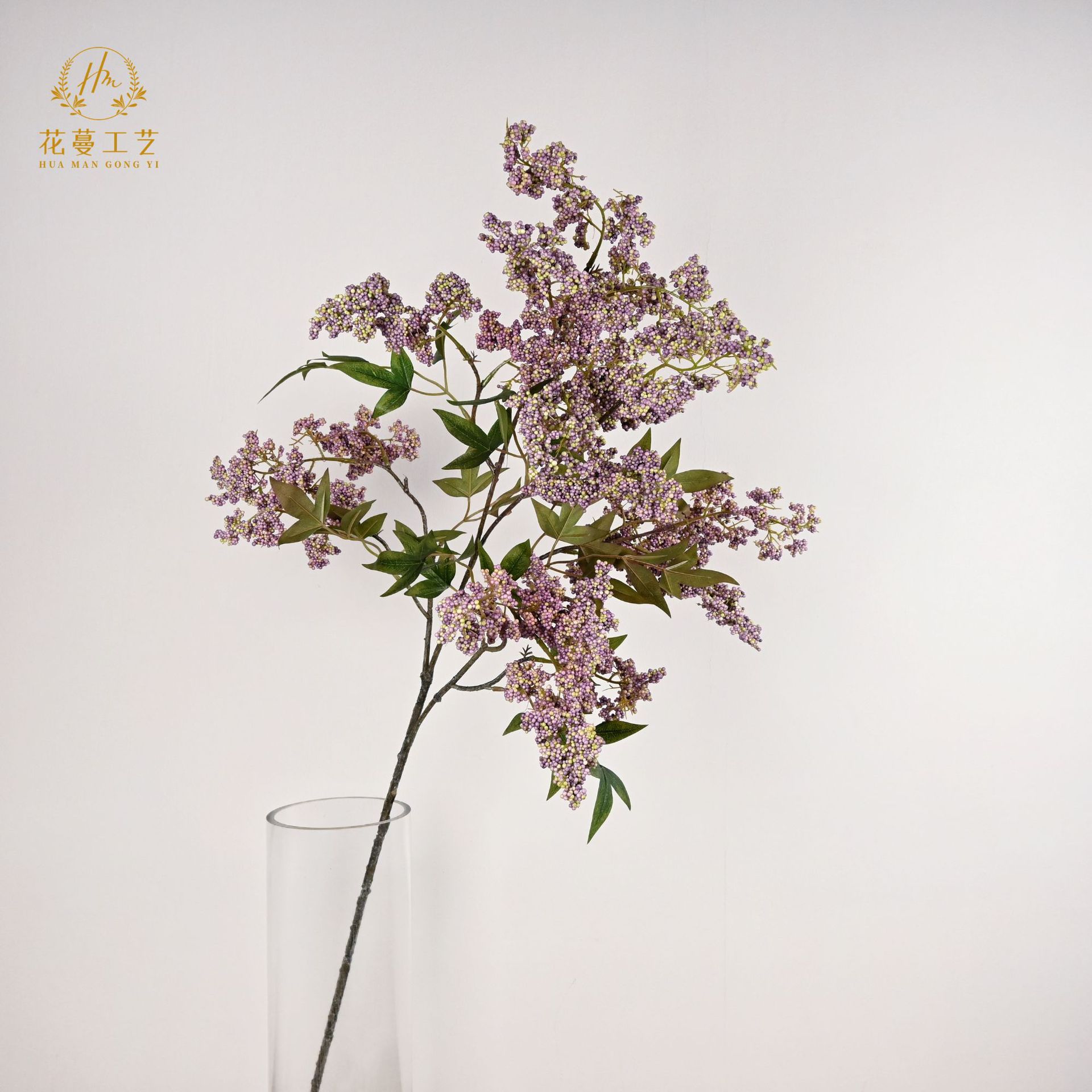 仿真花南天竹叶加果泡沫假花槐花复古氛围感家居装饰婚庆商业花艺