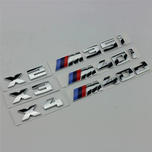 BMW X2, X3, X4, X5, M35i, M40i, M40d, M50i arxa emblemlər, mühərrik həcmi