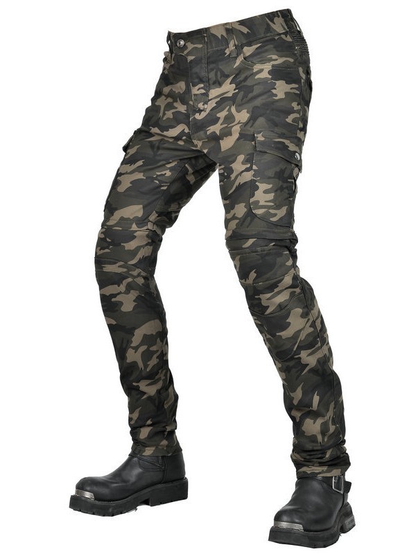 Directo de fábrica herramientas de camuflaje multi-Bolsa de la motocicleta pantalones vaqueros de la motocicleta de los hombres elásticos resistentes a la caída pantalones cortos