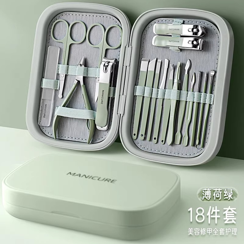 13 piezas de cuchillo de pedicura doméstico de acero inoxidable tijeras de piel muerta herramientas en stock de pinzas de uñas conjunto pinzas de garganta