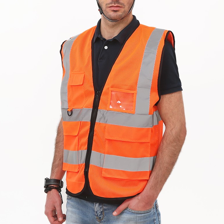 chaleco reflectante chaleco de construcción fluorescente sanitario trabajador construcción de seguridad nocturna ropa chaqueta de viaje nocturno fijo