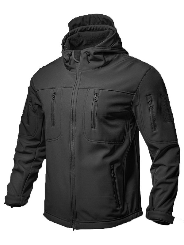 Táctica de invierno abrigo de cáscara suave al aire libre impermeable a prueba de viento con terciopelo calentador traje de montaña