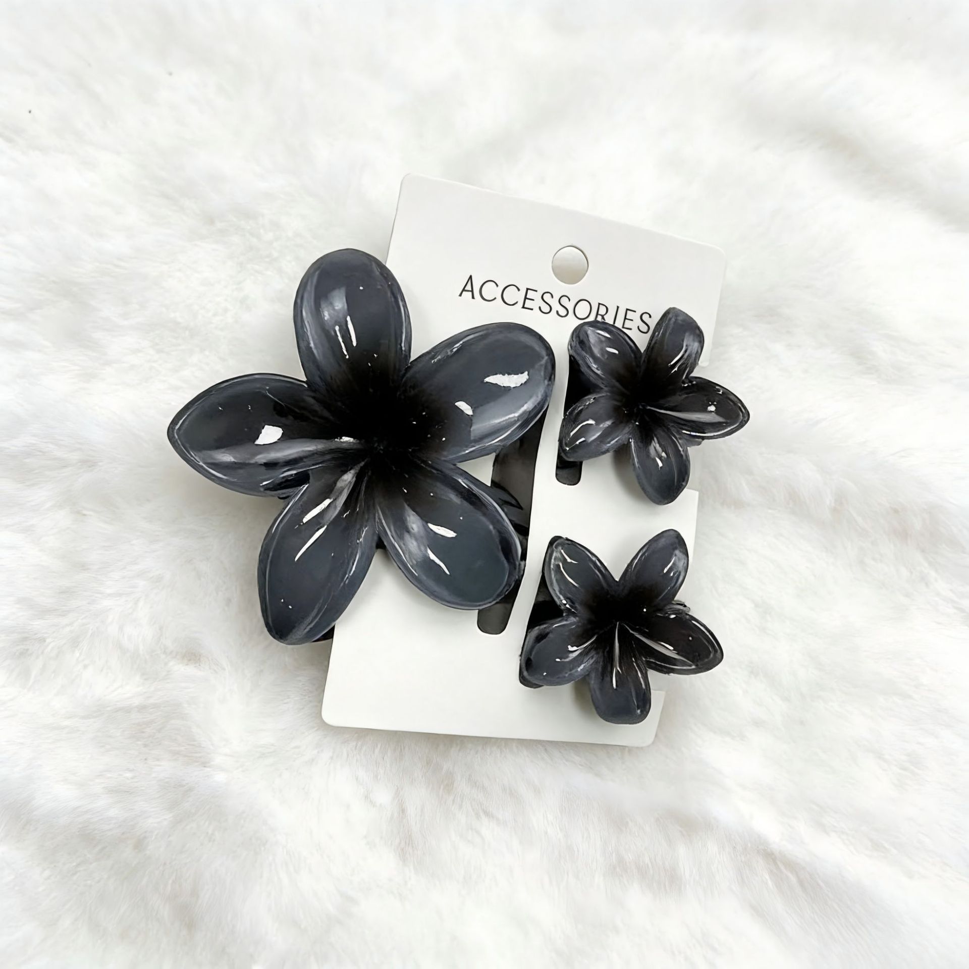 Ventas transfronterizas calientes nuevos huevos láser de dos colores clip de agarramiento de flores de cabeza posterior clip de tiburón clip de cabello joyerías para el cabello