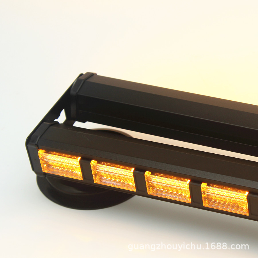162Led Double Row Color Changing Strobe Light 360 ° Surrounding Light, Engineering Vehicle Warning Light, Ceiling Bar Light, Magnet Type