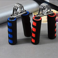 握力器A型 双色泡棉手柄家用运动健身手指训练 弹簧钢海绵握力器