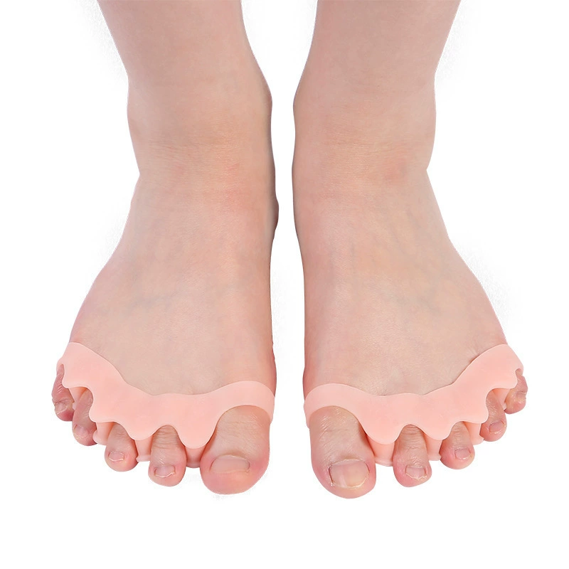 Фабрика прямых продаж большой палец вальгусный сепаратор силиконовый палец для ног с пятью отверстиями цепи уход за корректирующей ногой