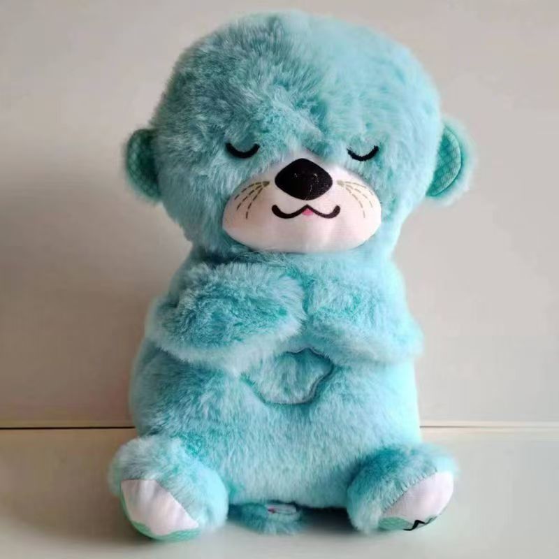 眠りを誘う呼吸するクマの仲間 カワウソクマぬいぐるみおもちゃ 赤ちゃん子供用なだめる音楽人形 クロスボーダー