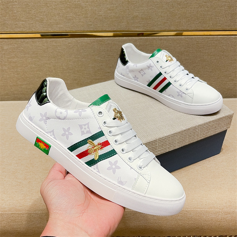 Fucci Little Bee White Shoes Spring & Fall Men's Sneakers High Version Genuine Leather Casual Shoes Fucci Men's Shoes Fucci Little Bee White Shoes Spring & Fall Men's Sneakers High Version Genuine Leather Casual Shoes Fucci Men's Shoes