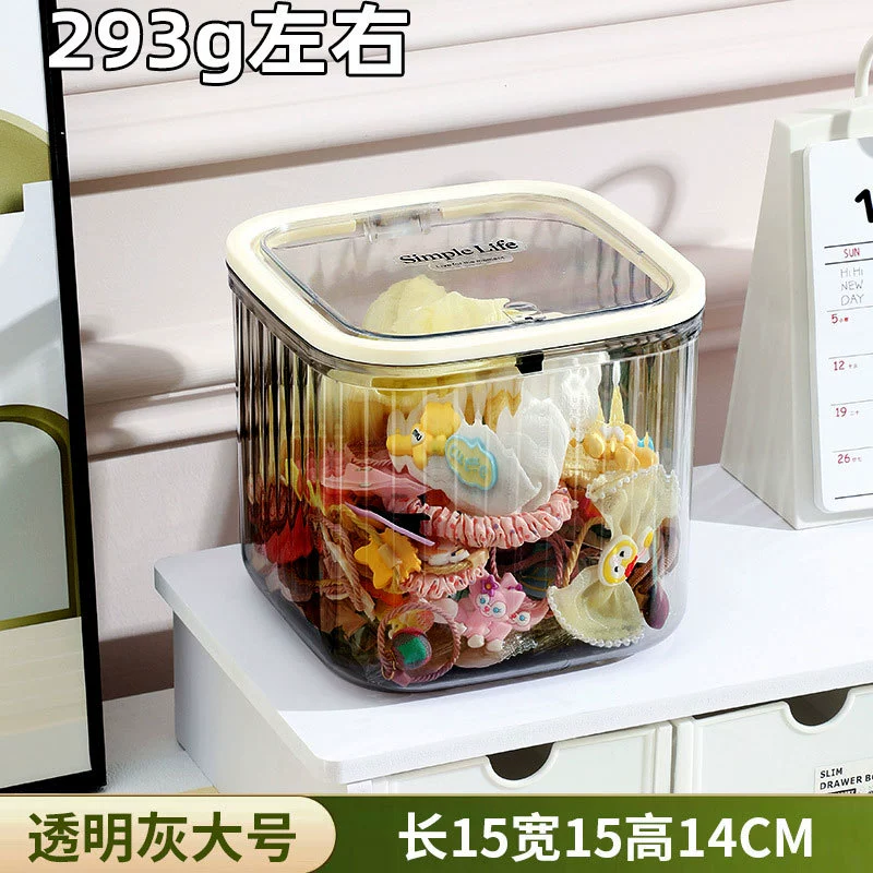 Desktop Garbage Can, Transparent Pop-Top Storage Bin, Small & Large Options
