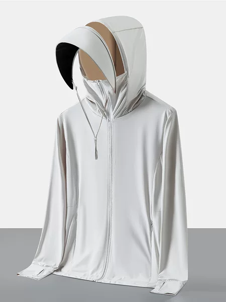 Upf50+ Summer Ice Silk Sun Protection Clothing for Women and Men, Breathable Loose-Fitting Sun Protection Clothing, Anti-Uv, Trendy, Breathable and Quick-Drying
