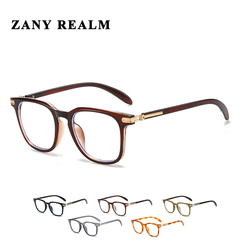 Nuevo marco negro anti-azul claro gafas lisas en línea celebridad ins grano de madera dulce chica Colegio caja miopía gafas fabricante en stock