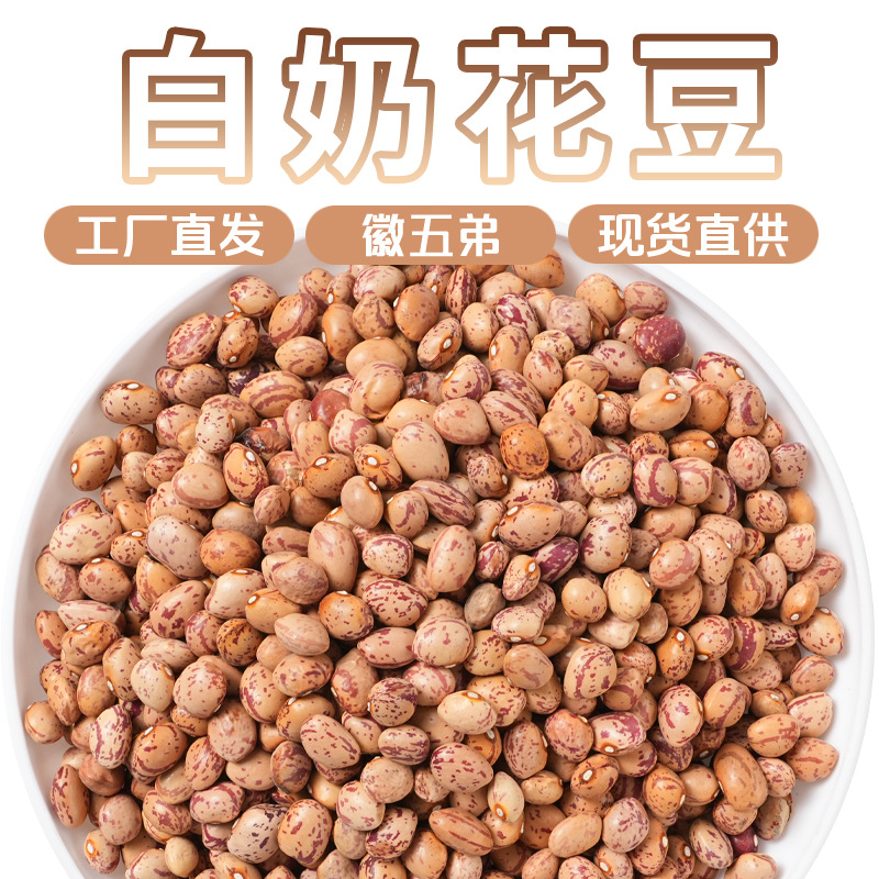 徽五弟农家自种白奶花豆源头工厂多品批发零售奶花豆奶花芸豆包邮