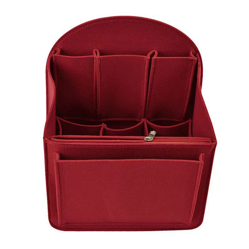 Bolsa de cosméticos de fieltro mochila de viaje bolsa interior bolsa de almacenamiento de maquillaje tridimensional bolsa de fieltro multifuncional bolsa intermedia