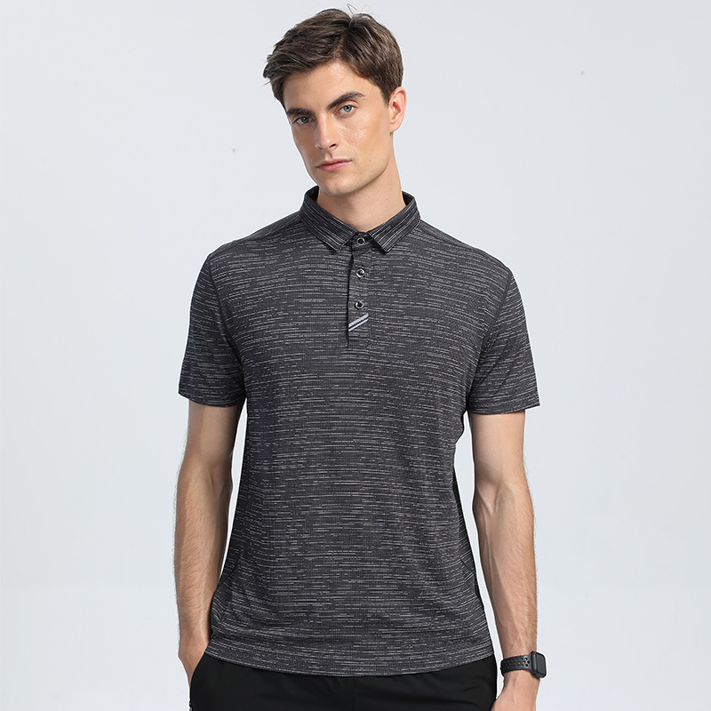 Cruz-frontera floral malla deportes Polo camisa casual raya reflectante versión de luz multi-color de secado rápido solapa manga corta sudor-absorbente superior