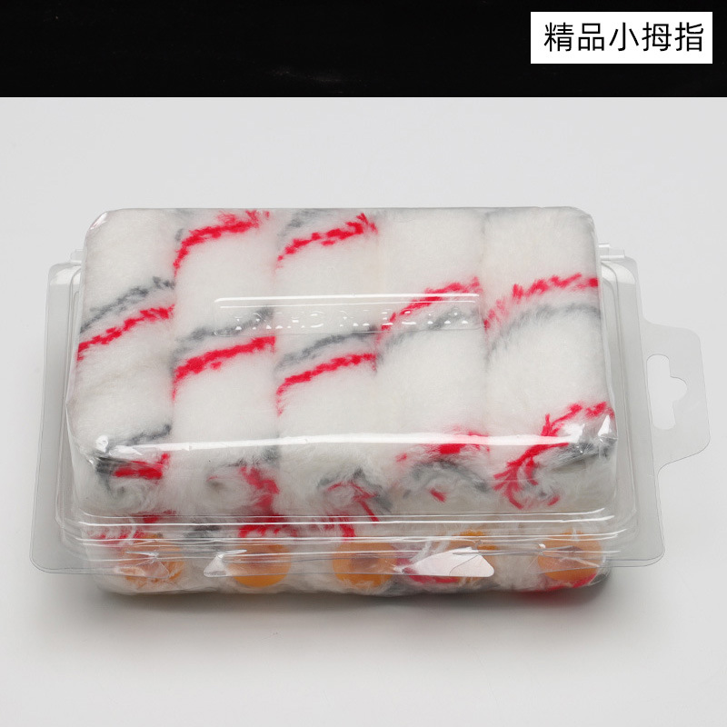 厂家批发盒装4寸小拇指刷 迷你滚筒刷 10个装棉线小滚筒 边角滚刷