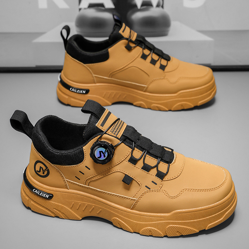 Zapatos masculinos de otoño 2025 nuevos zapatos de herramientas transpirables tendencia masculina 100 botas Martin zapatos de tablero casual de suela gruesa para hombres