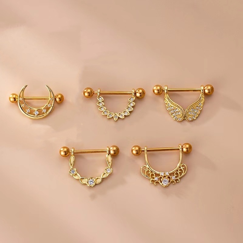 Pointed labret stud close-up product detail