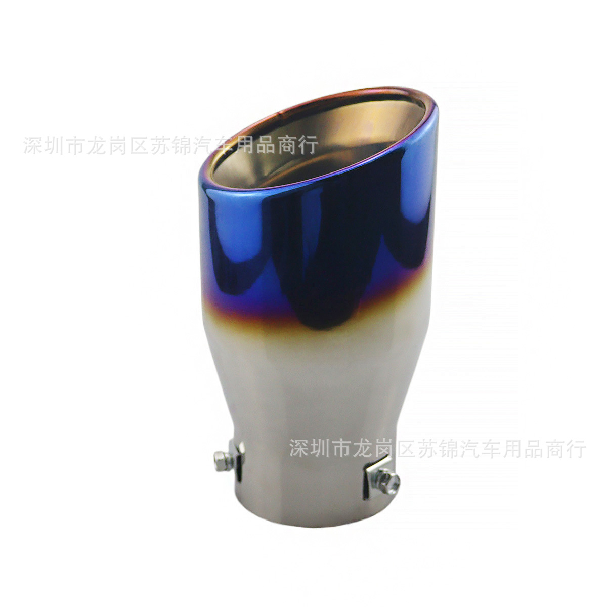 Car Modification Large-Diameter Tailpipe 76mm Interface Stainless Steel Exhaust Pipe Double-Layer Thickened Silencer Angled Tailpipe