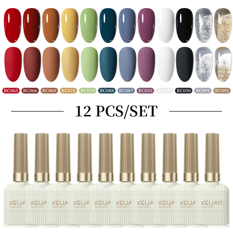 Xianjiayi 102 color nail polish glue new suit phototherapy glue popular online 12 color suit solid and lasting nail salon