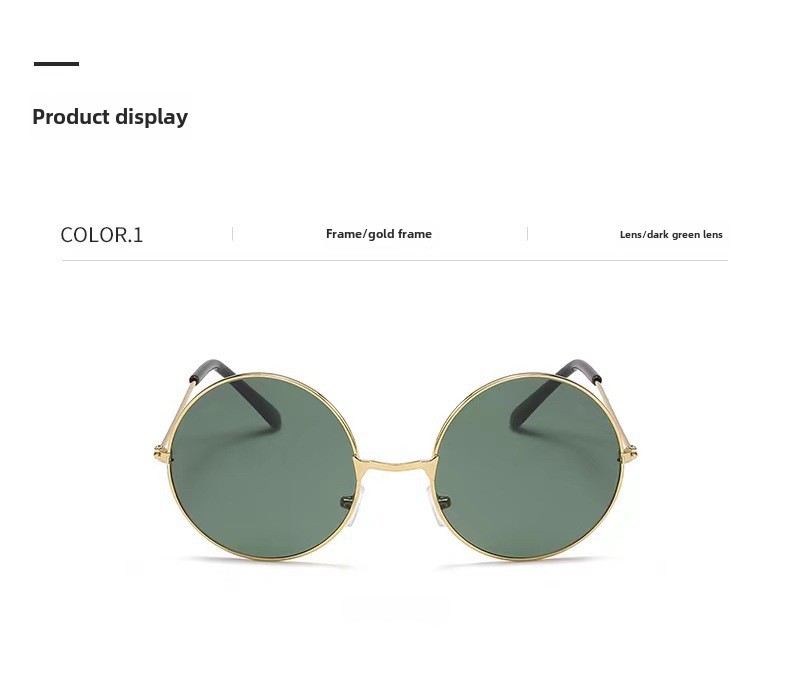 Retro Runde Metall Sonnenbrille Sonnenbrille Neue Unisex Flache Brille Farbe Marine Brille Großhandel_voghion.com