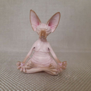 Cross-border new creative Buddha meditation design decorations hairless cat meditation ornaments home resin ornaments A20