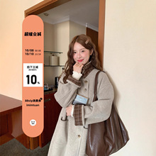 陆小团团长款双面呢大衣女2025秋季新款韩系气质百搭宽松显瘦外套