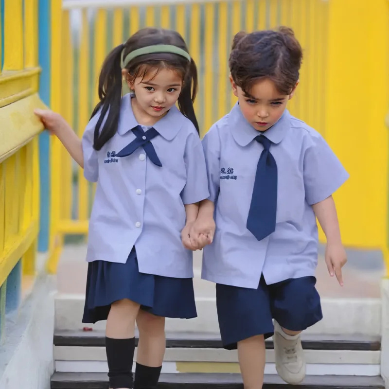 Primary School Graduation Class Clothes Thai Style College Style Summer Kindergarten Garden Clothes Children's JK Dress Suit Western Style Thai School Uniform Primary School Graduation Class Clothes Thai Style College Style Summer Kindergarten Garden Clothes Children's JK Dress Suit Western Style Thai School Uniform