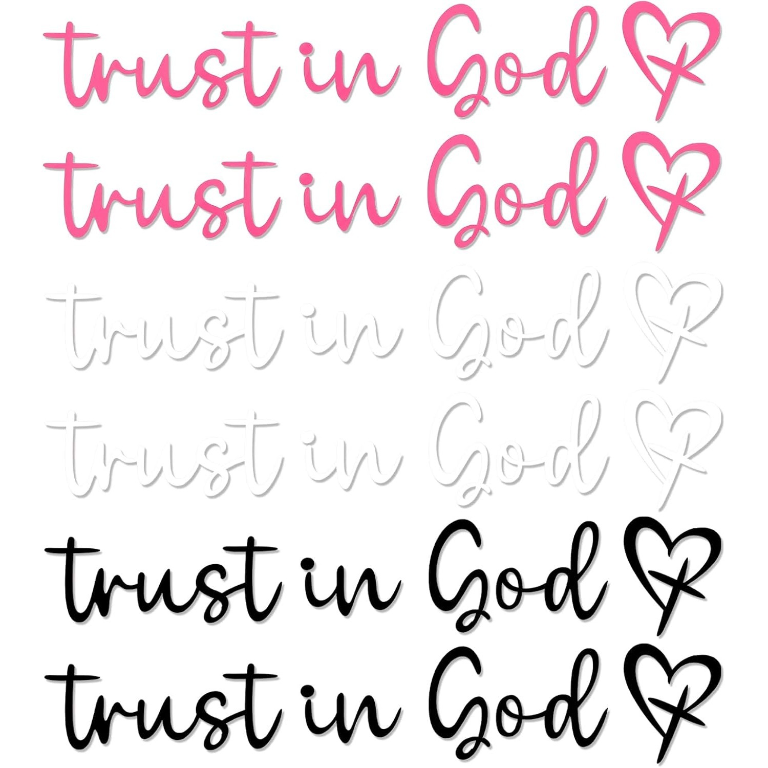 信仰上帝后视镜贴纸6片防水PVC材质适用于车镜水杯装饰