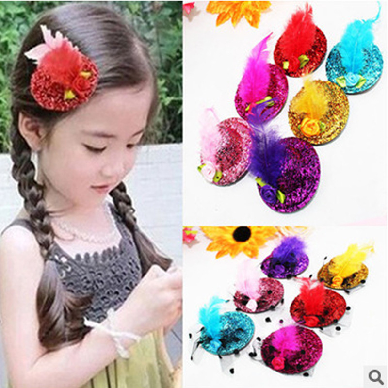 Rose Children's hairpin chicken crown hat hairpin children's headdress stage performance headdress flower clip