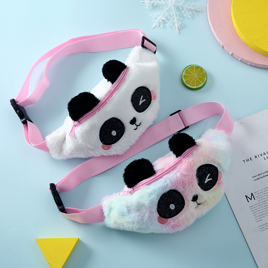 Cute Panda Cartoon Plush Waist Bag Children's Messenger Bag27*13*3 display picture 1