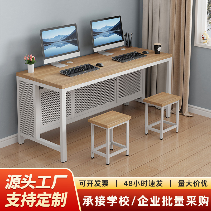 School Double Computer Desk and Chair Set Computer Room Examination Table Educational Institution Special Training Table and Chair Set