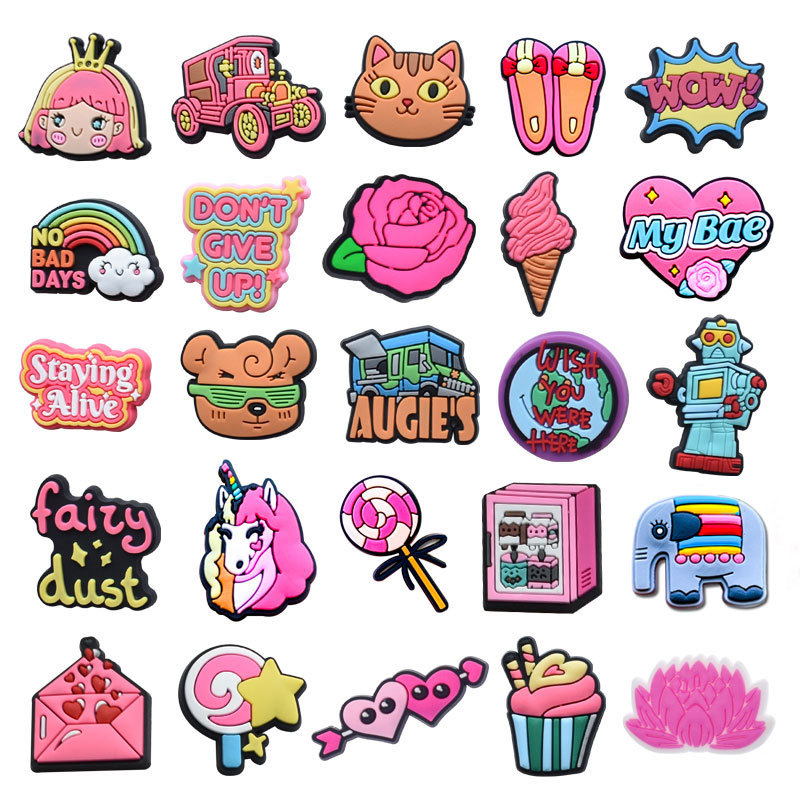5g Weight Ice Cream Cartoon Flower Shoe Accessories PVC Slippers Summer Shoe Buckle