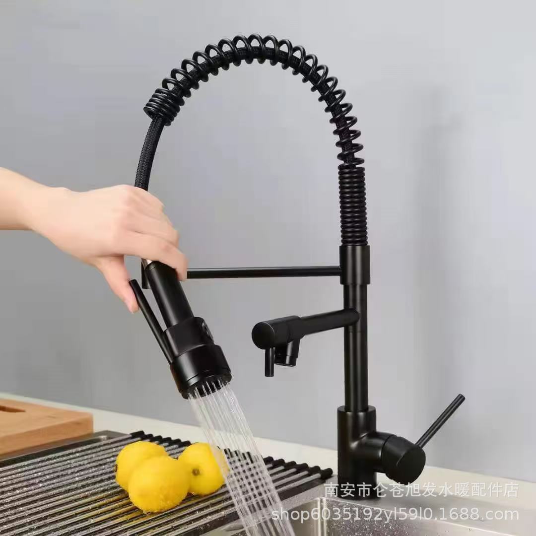 Colador de cocina retráctil giratorio de acero inoxidable, para lavar verduras en agua fría o caliente.