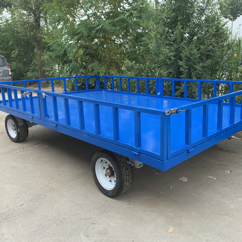 重型四轮平板运输车厂区物料货物拉货车农用低栏式机械拖车