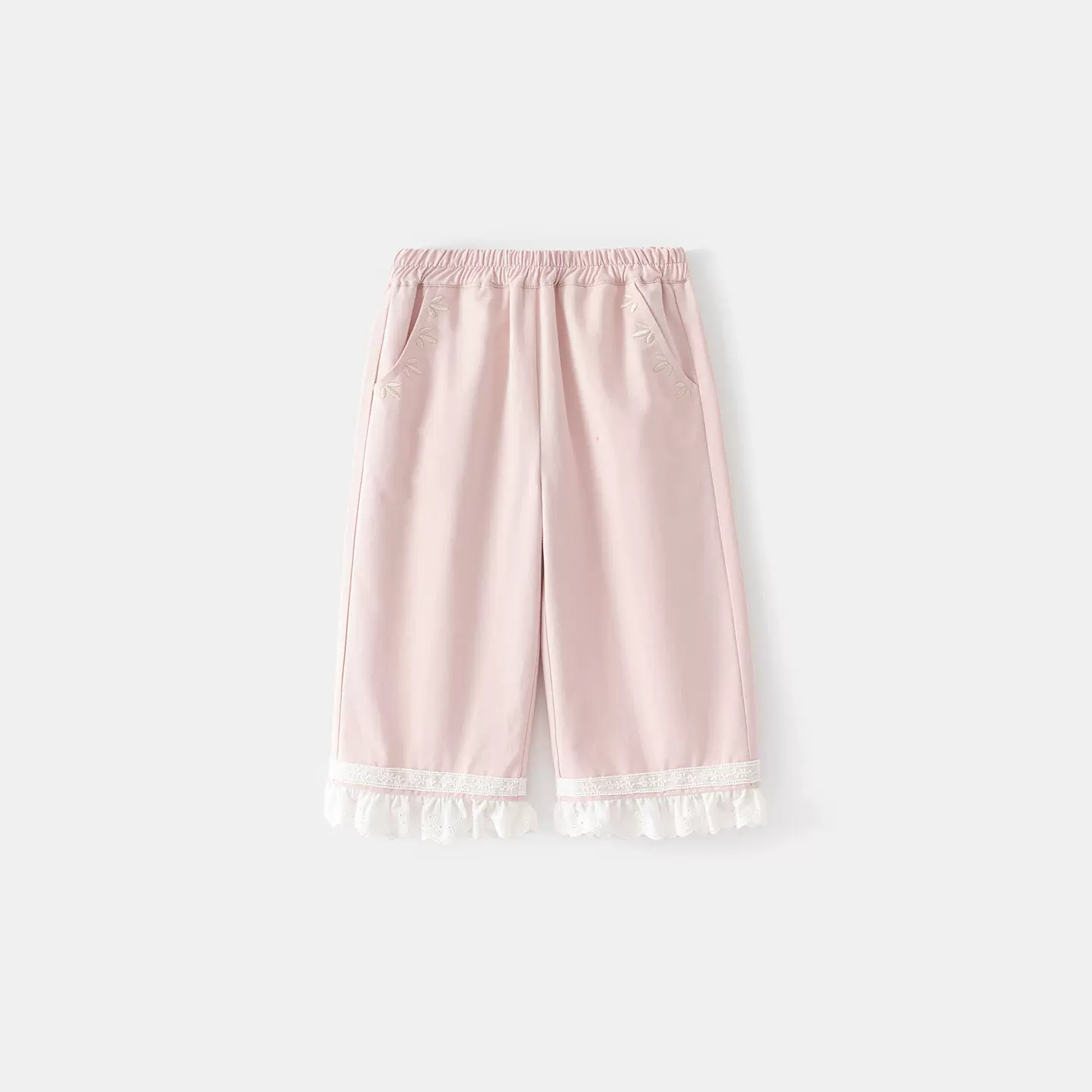 女童裤子春秋2026新品花边裤脚直筒裤宝宝裤子纯棉休闲棉布裤批发