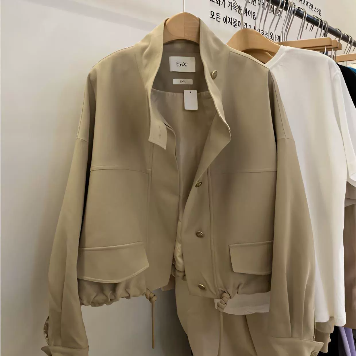 Осенний дизайн школьной формы для отдыха, черный trench coat, корейский стиль, шнурок, оверсайз
