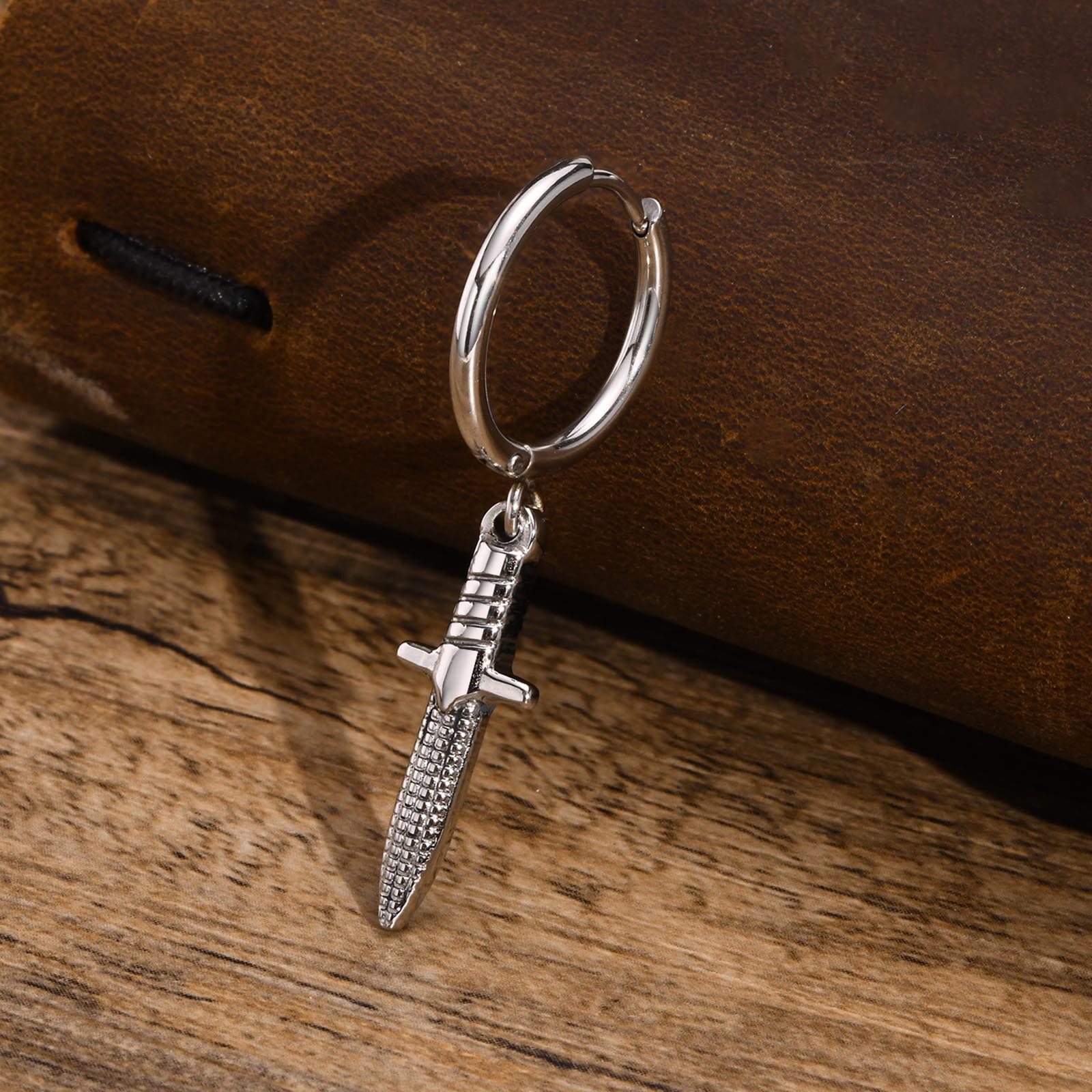 Earrings Classification 1 Piece Quantity Hip-hop Dagger Stainless Steel Earrings 1 Piece