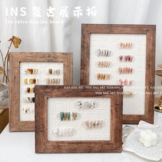 美甲相框色板ins创意复古展示板磁铁展示板穿戴甲展示板收纳