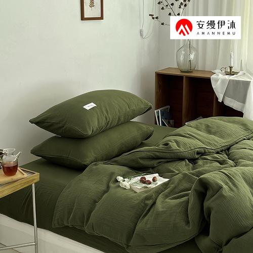 Category A maternal and infant double-layer gauze single product quilt cover 100 cotton pillowcases pure cotton naked sleeping sheets and fitted sheets for Japanese beds