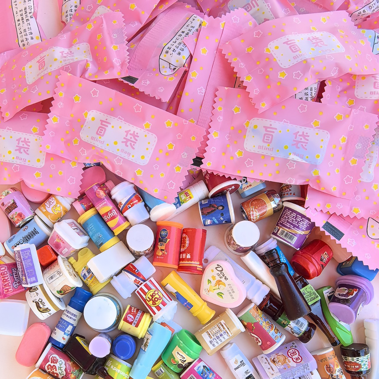 迷你仿真便利店盲袋超市零食饮料小瓶子食玩diy树脂饰品配件模型