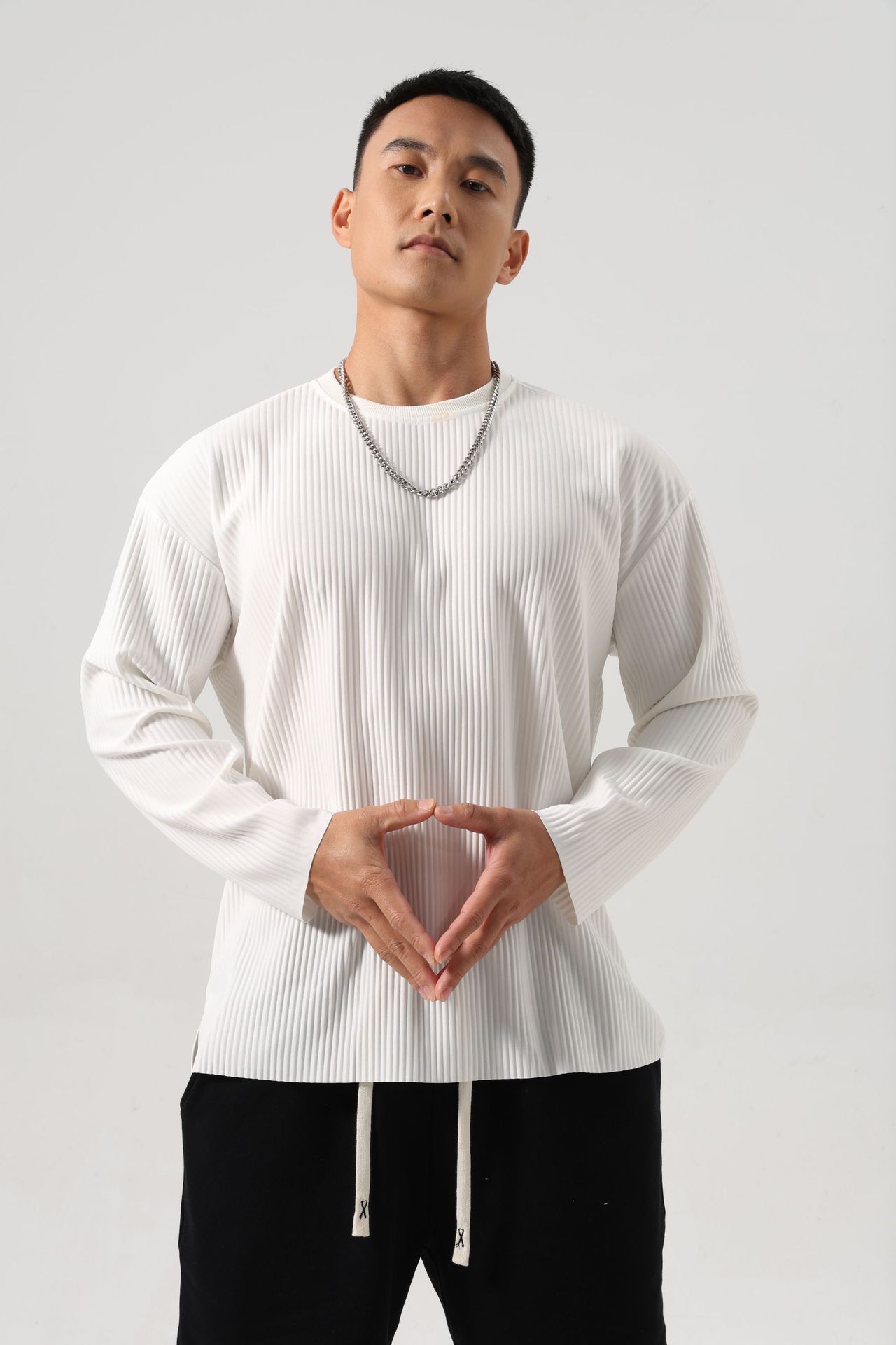 Dark Gray Striped T-shirt