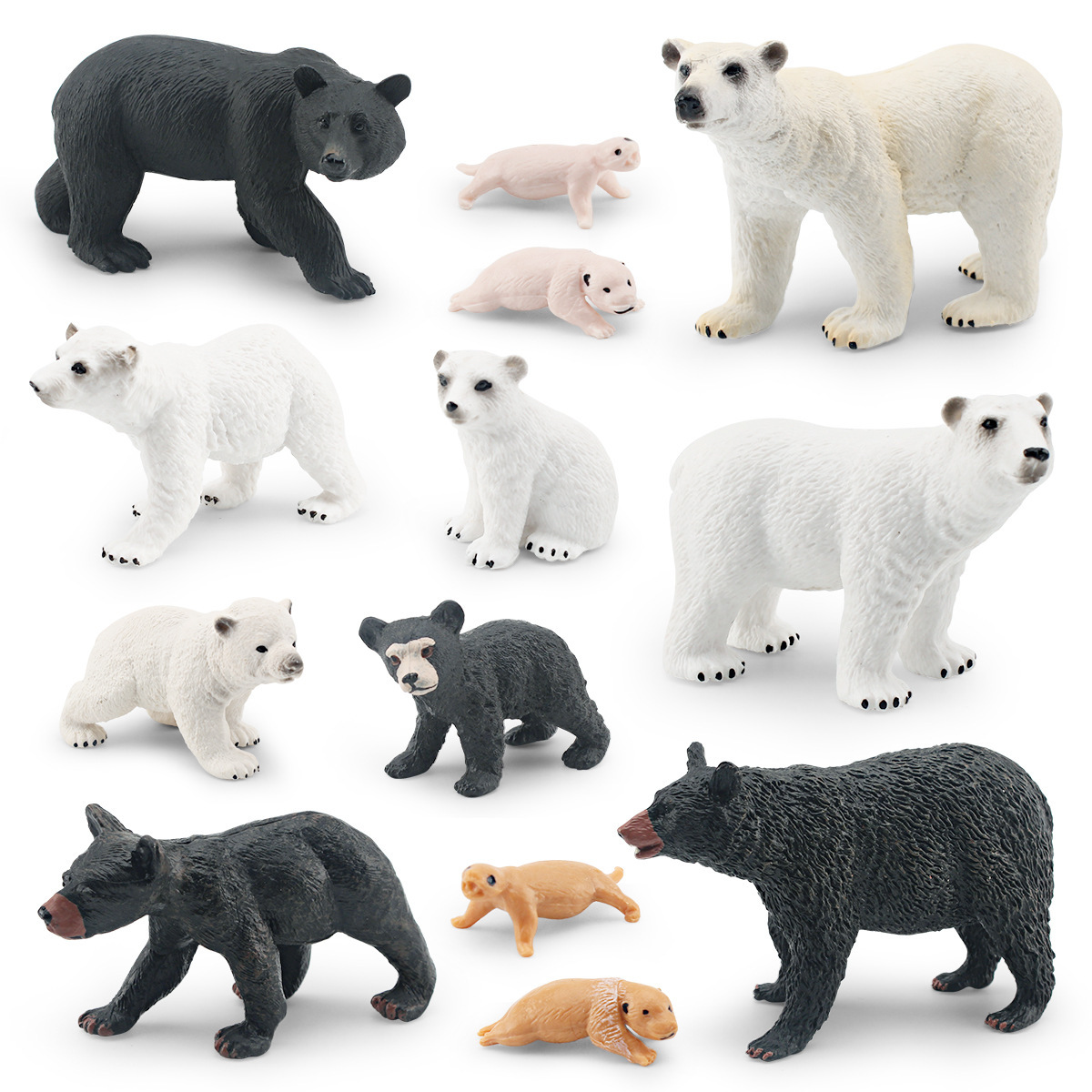 Oso polar oso negro proceso de crecimiento adornos Modelo de ciclo de crecimiento de oso de simulación transfronteriza