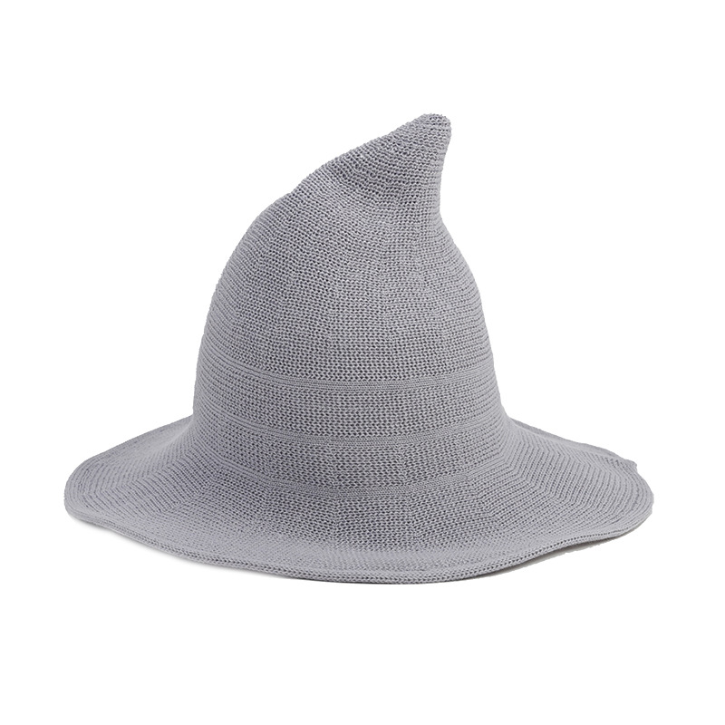 Sombrero de mago moda femenina Halloween decorativo sombrero puntiagudo color sólido casual transpirable sombrero para el sol protección solar sombrero transfronterizo